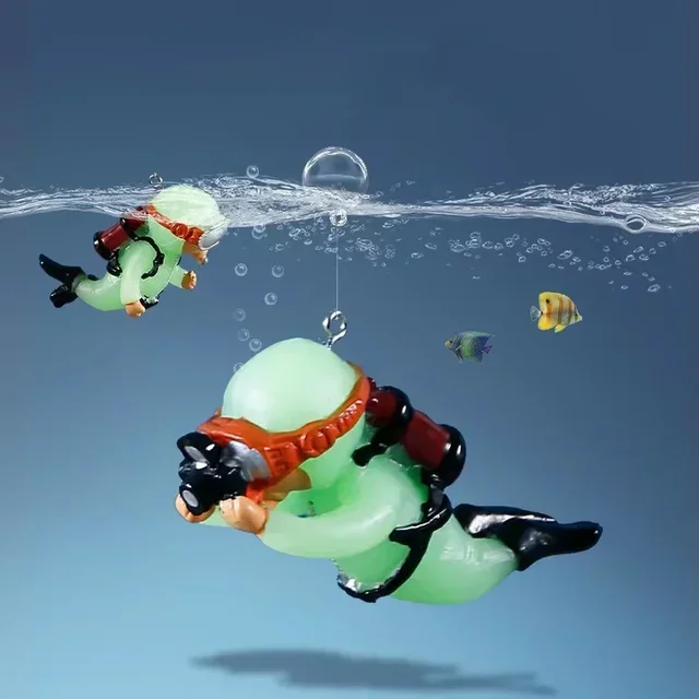 Dekoracja akwarium Luminous Green Mini Floating Diver Akwarium Ozdoby Śliczne małe pływające kule Akwarium Akcesoria Acuario