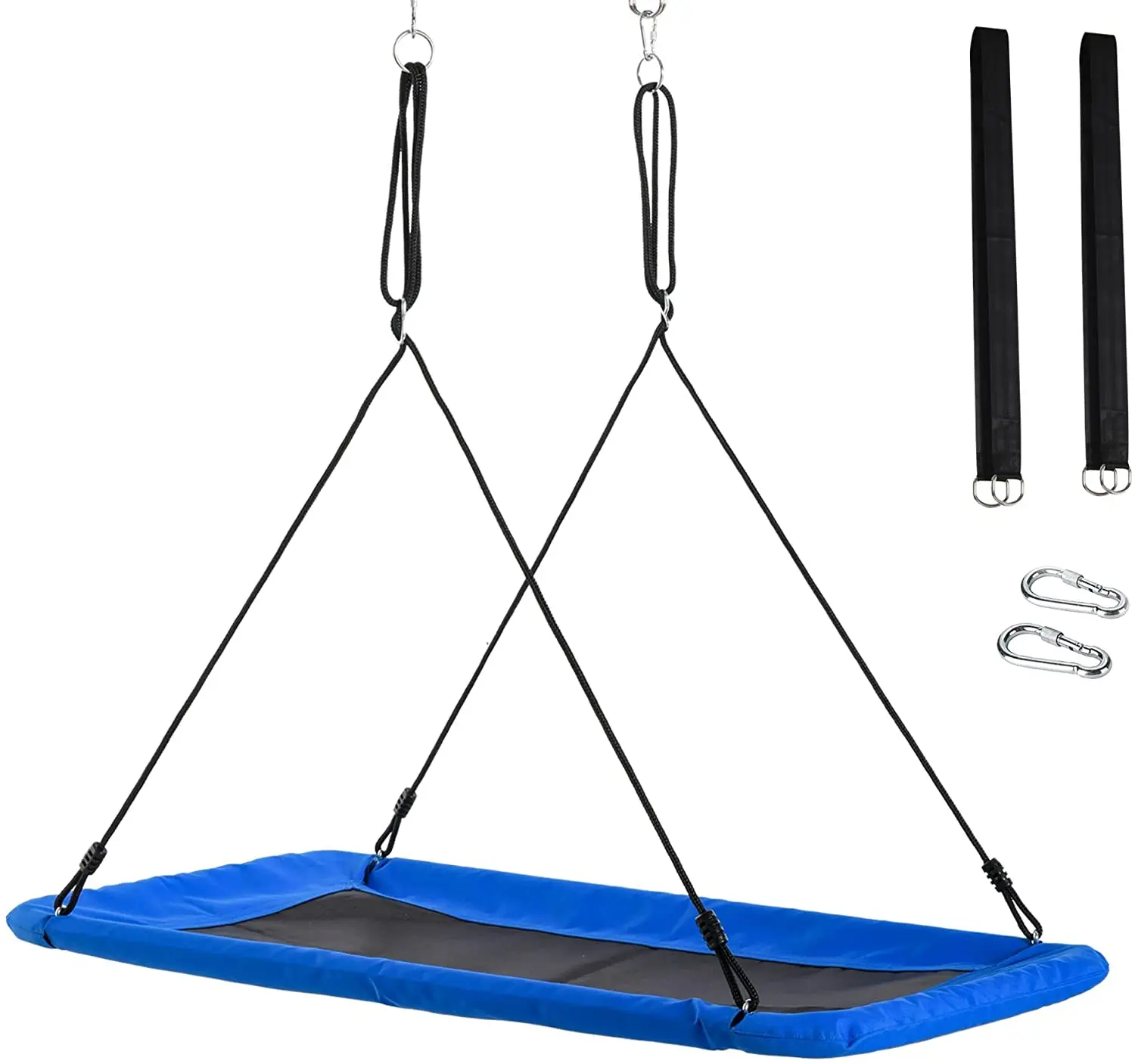 

New Customized Colored Rectangle Swing Outdoor Backyard Patio Swing Adults Children Rope Tree Swing