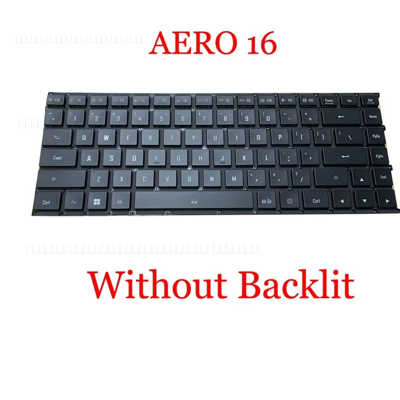 A+portátil sin teclado retroiluminado para Gigabyte AERO 16 OLED BKF BSF inglés EE. UU. Negro