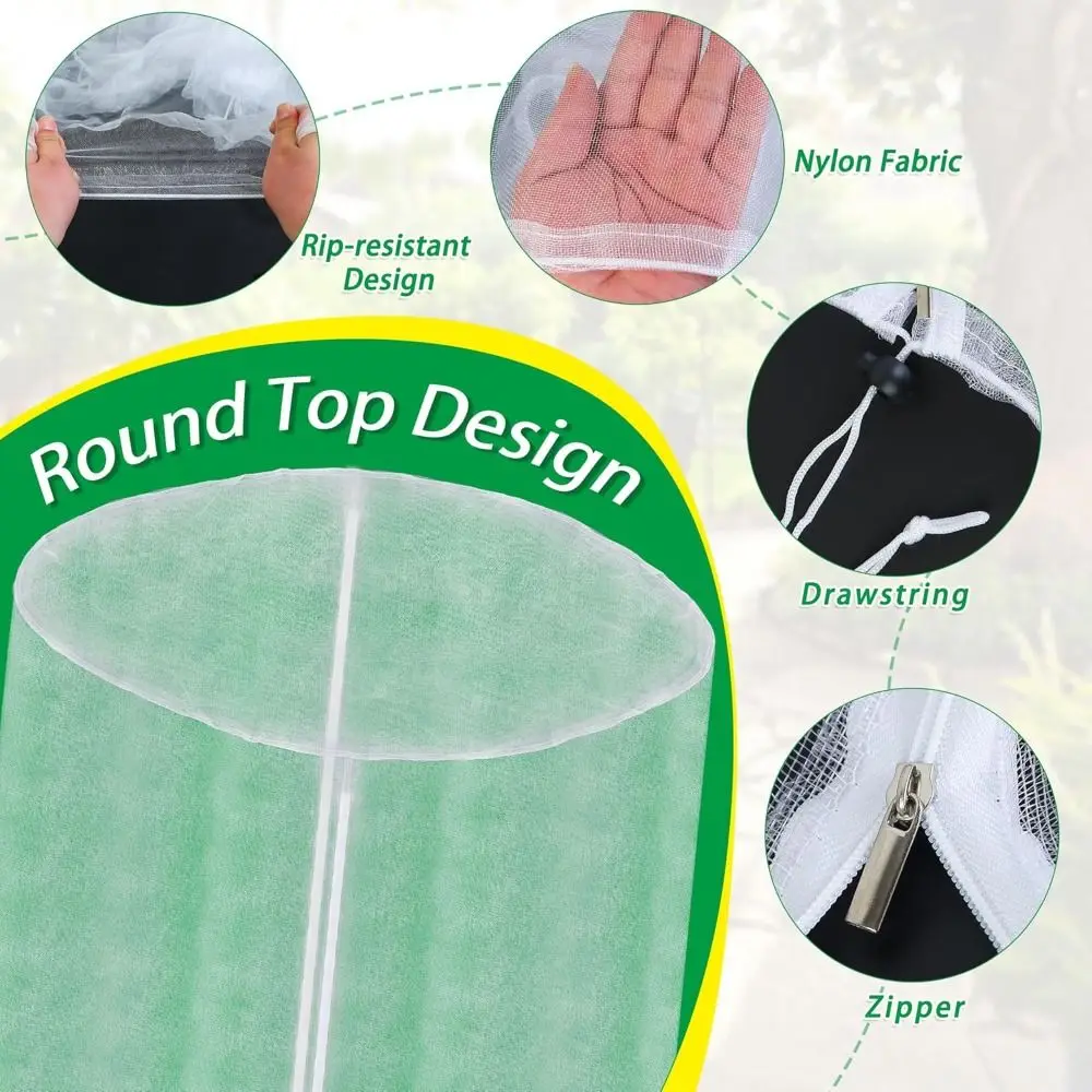 Portable with Zipper Mesh Plant Covers Reusable Protection Strawberry Covers Stackable Plant Protectors Garden