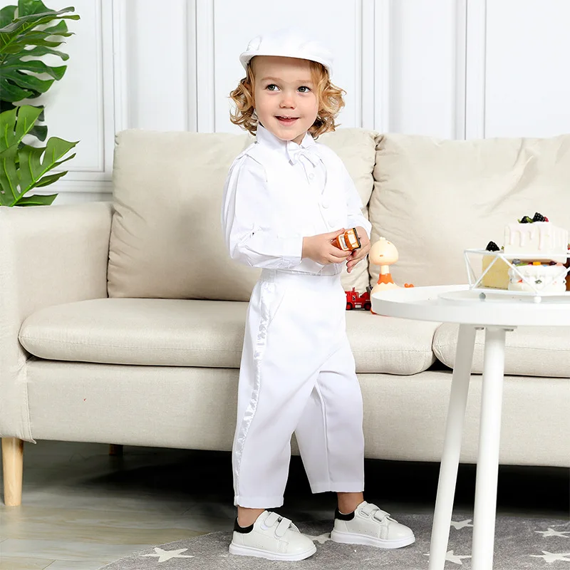 New Classic children's clothing, Infant and Toddler Small Suit Set,Boy's bow long sleeves 5pcs Suit Set 3583