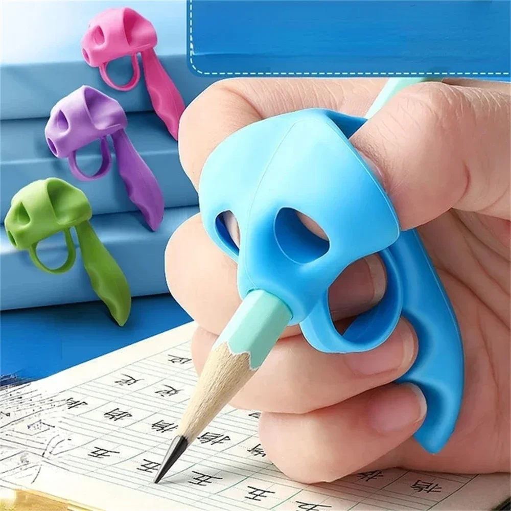 4er-Pack Ergonomischer Stiftgriff-Korrektor Weicher Gummi Schreibhaltungs-Trainer Kinder Schreibhilfe Korrektur-Schreibwaren-Werkzeug – Detail 6