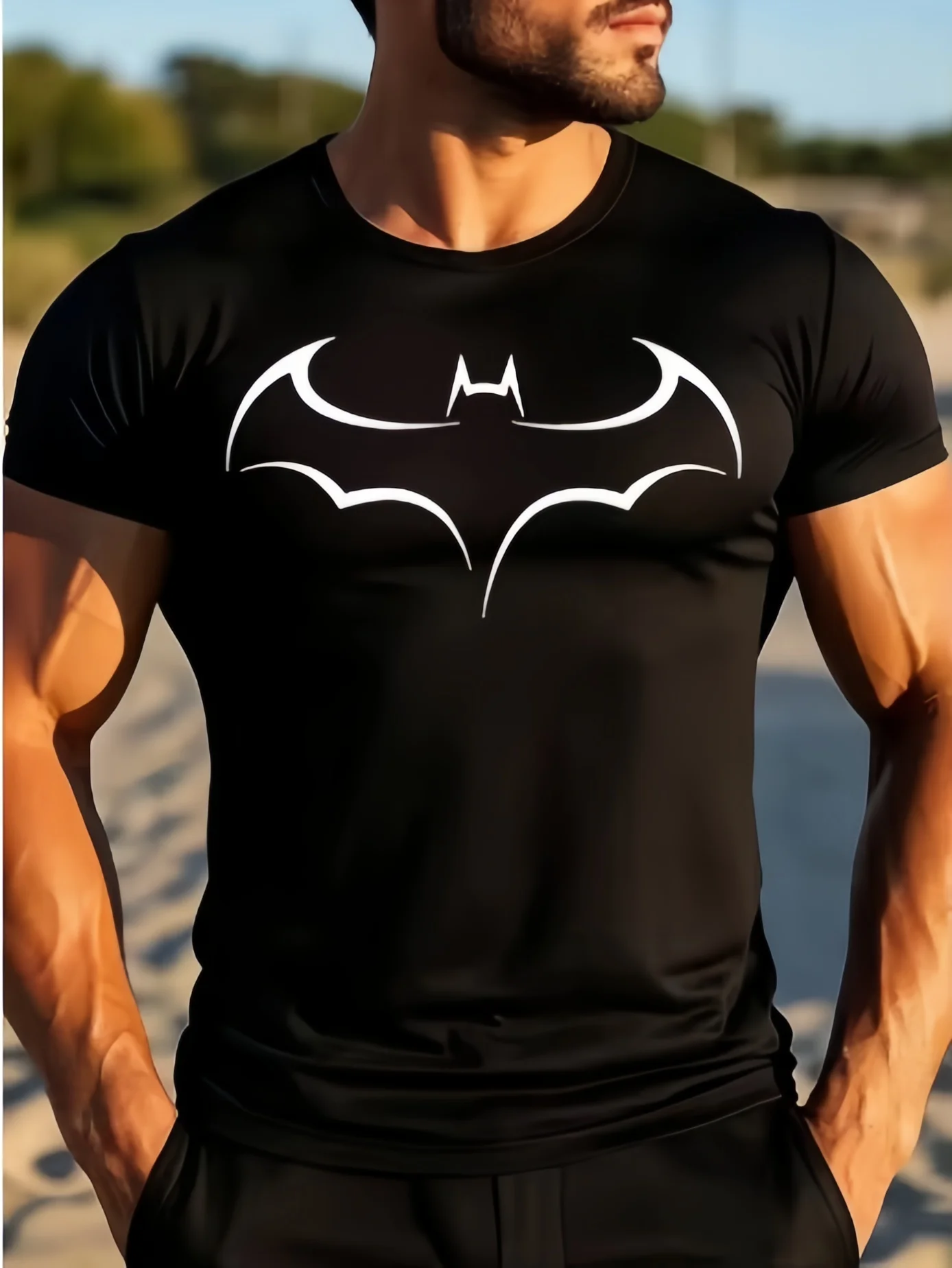 Summer Men's Short Sleeve T-shirts Bat Graphic Crewneck Casual Tshirt 3d Prited American T-shirt Mens Clothing