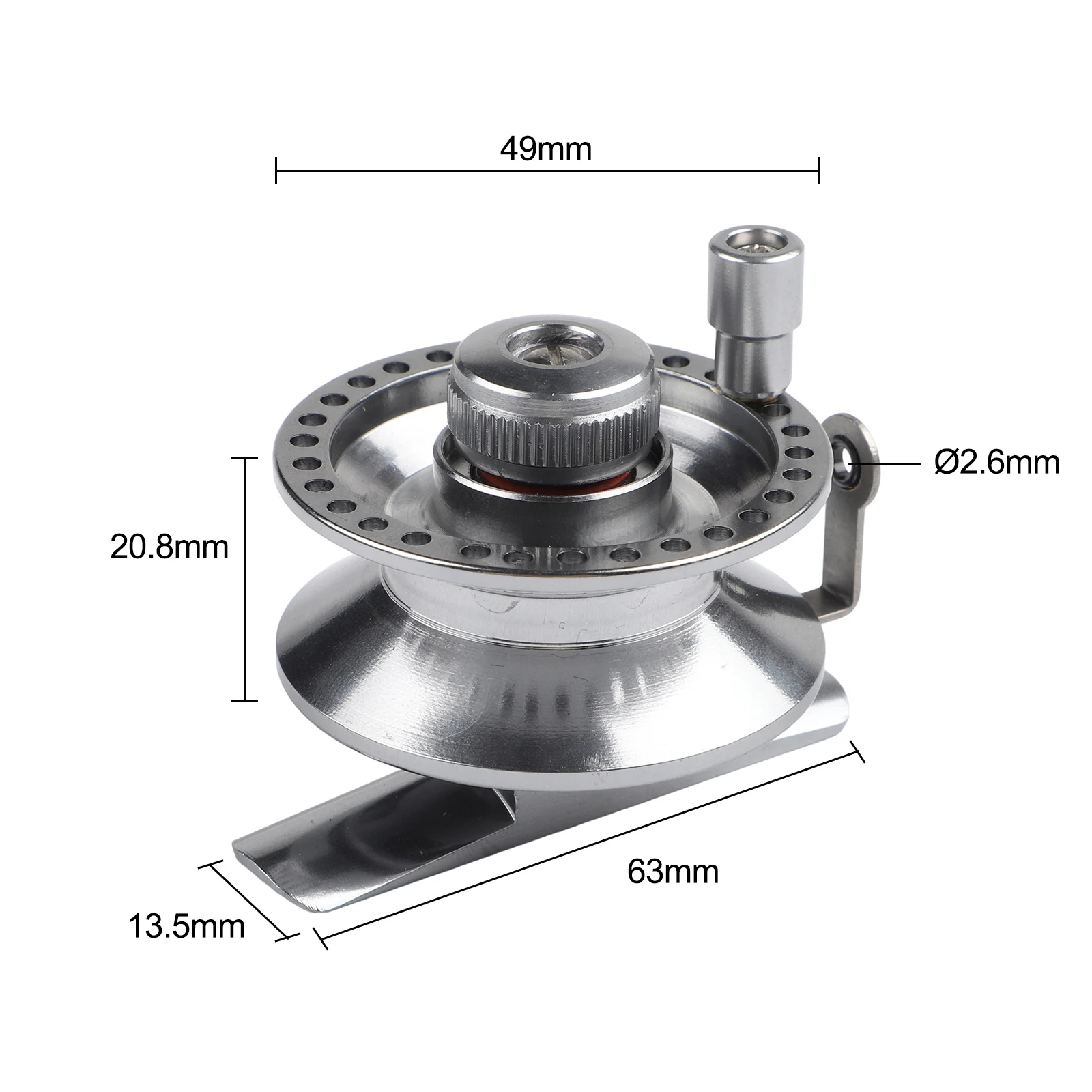 Fishing Reel Ice Fishing Reel Ring Sturdy All Metal Aluminum Alloy CNC Process for durable Right Hand Guide Druable