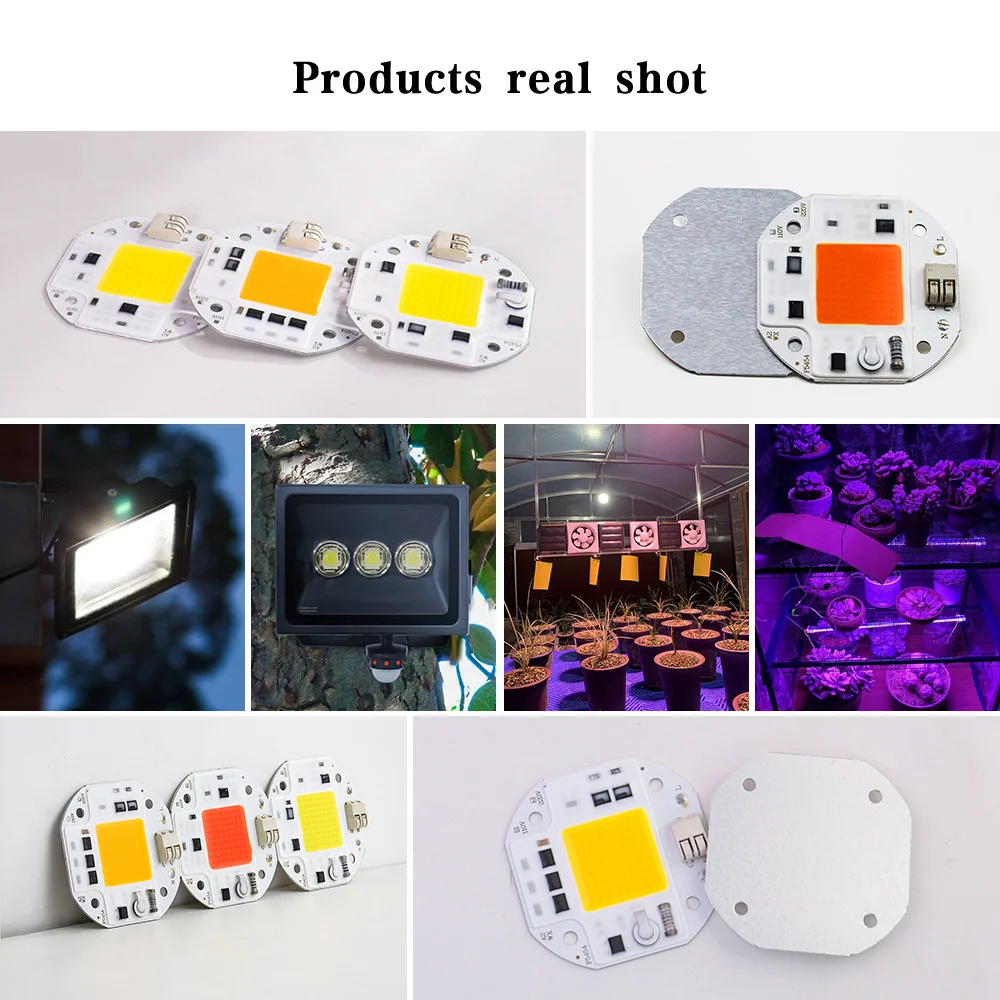 5PCS Grow light 100W 70W 50W NO Driver COB LED Chip for Spotlight Floodlight 220V 110V Integrated Light Beads Aluminum