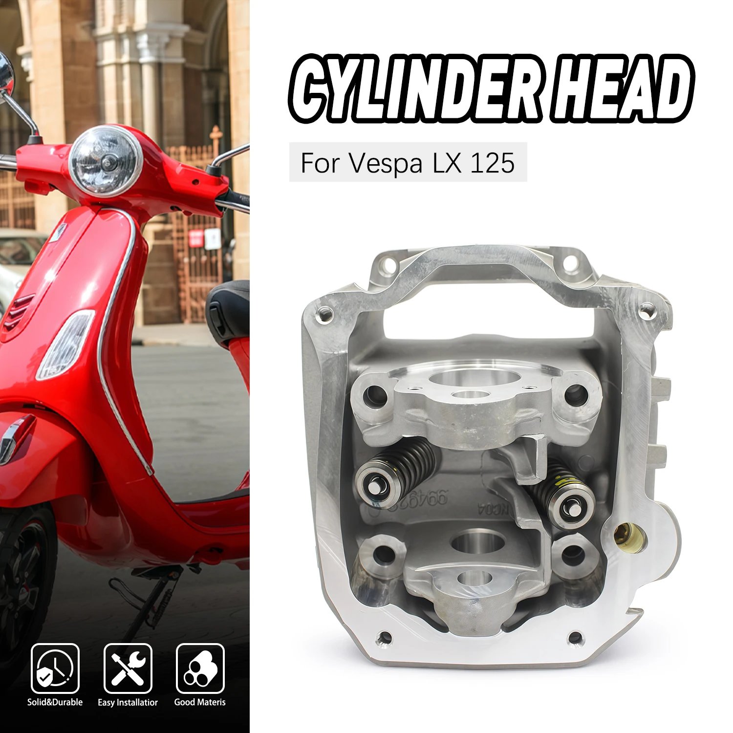 

Accessories Moto Cylinder Head Assembly Genuine For Vespa LX 125 2005 2006 2007 2008 2009 i.e 2010 2011 2012 2013 Touring 82777R