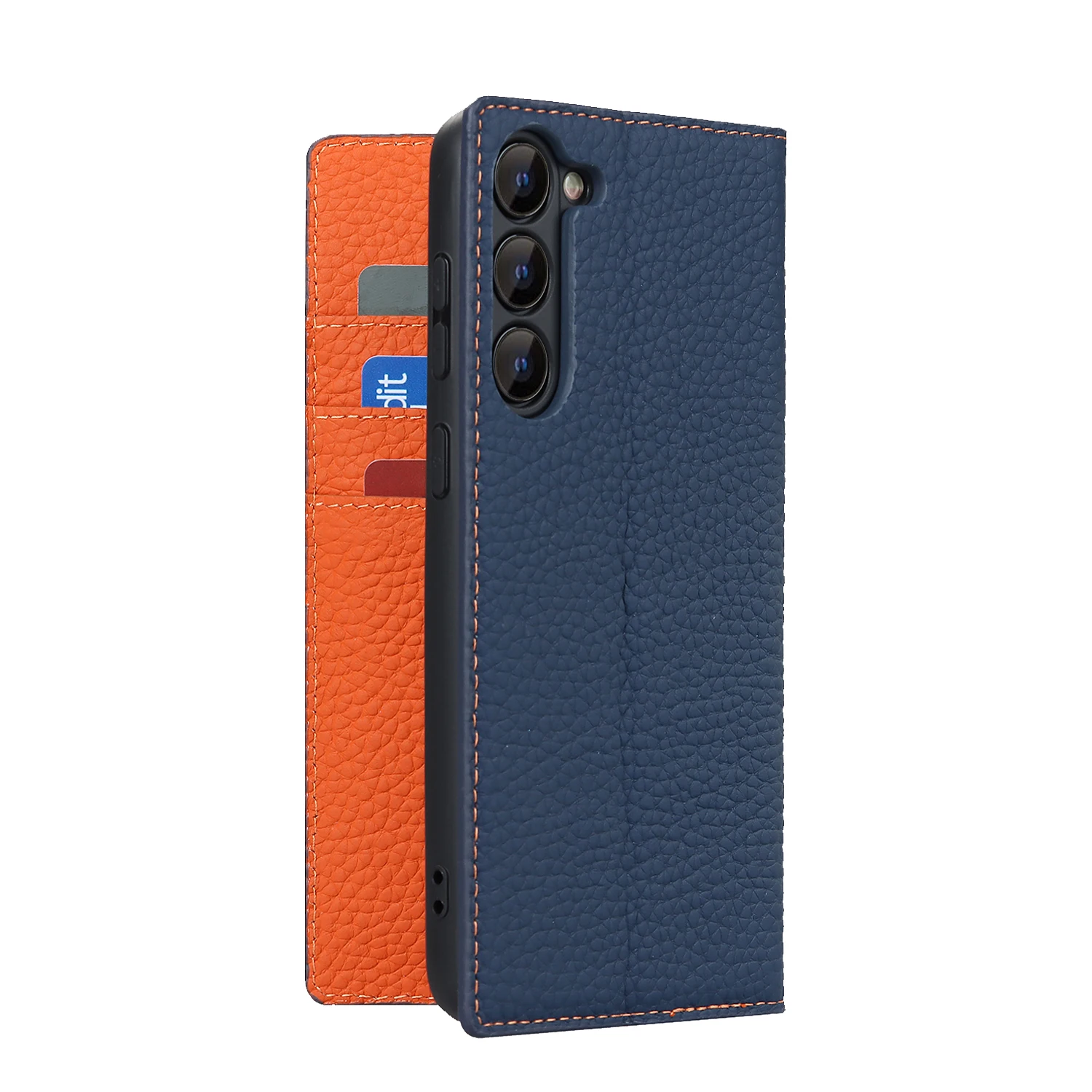 Genuine Leather Flap Phone Case with Hanging Rope, Fit for Samsung Galaxy S24, S23, S22, S21, S20FE, S10, S24 Ultra, S23 Plus
