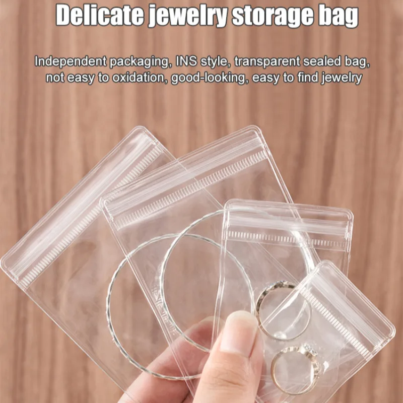 حقيبة تخزين شفافة مجوهرات مقاومة للرطوبة والغبار حلق سوار سميك مضاد للأكسدة