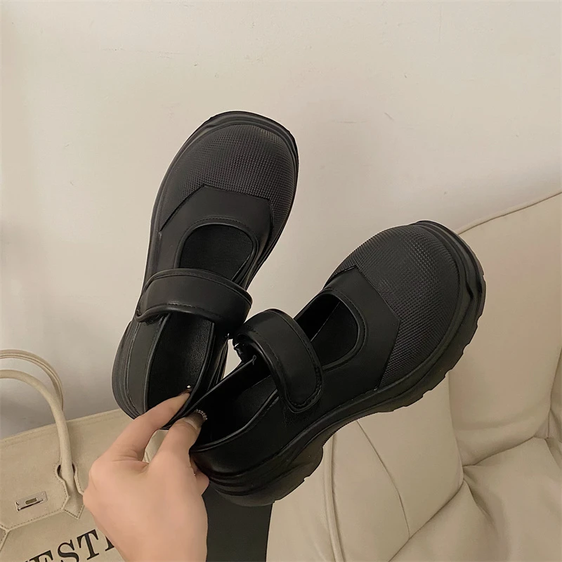 2023 New French Style Women Espadrilles Hook Loop Casual Platform Zapatillas Mujer Black Daily Girls Mary Fashion Vintage Shoes