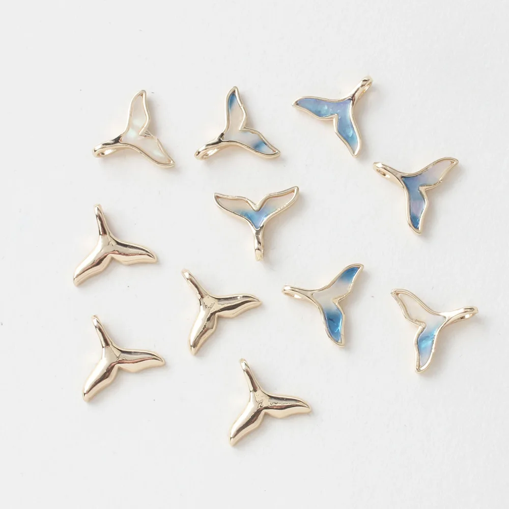 8PCS Color Preserving Glaze Acrylic Fish Tail Pendant Charms Jewelry DIY Earrings Bracelet Necklace Making Supplies Accessories