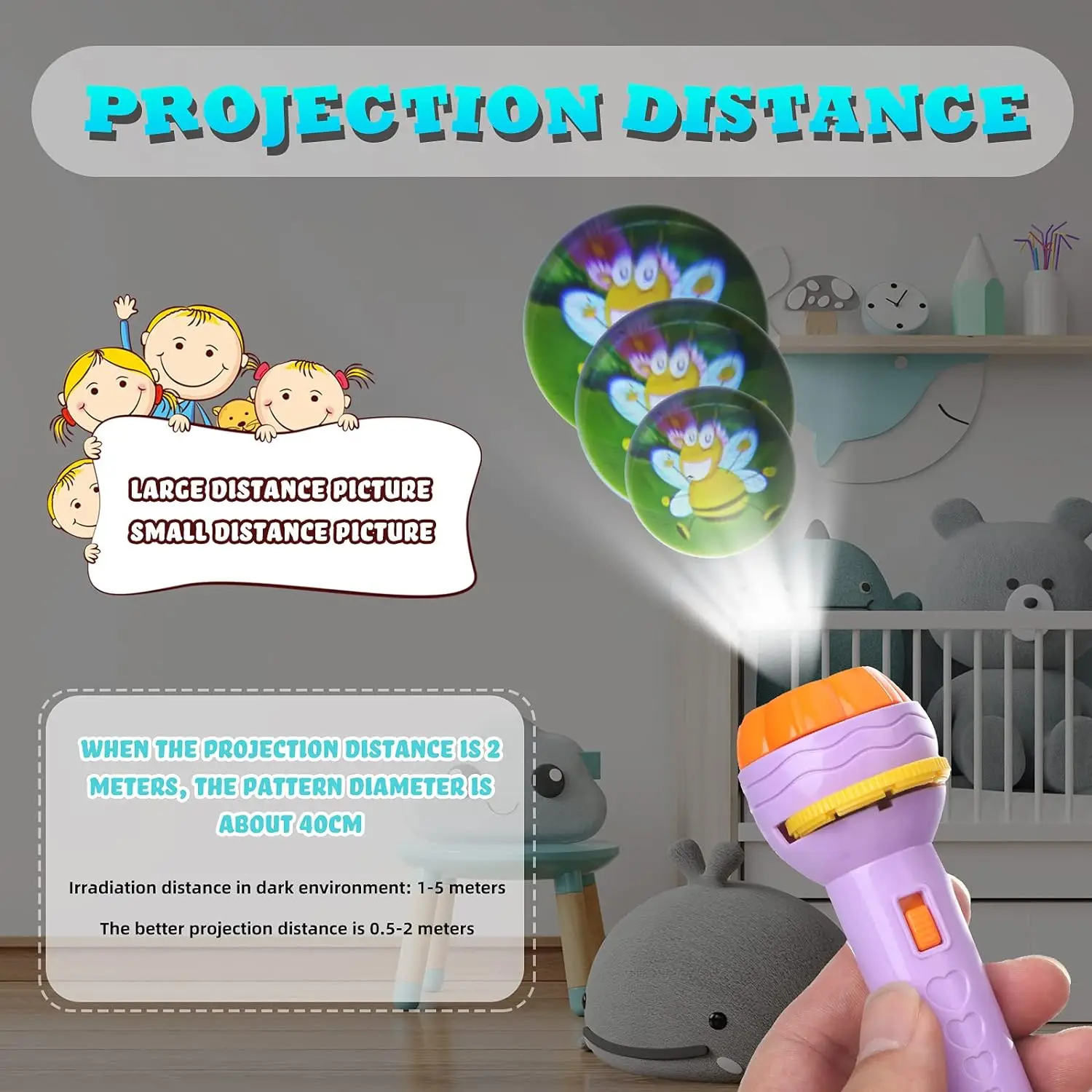 Latarka Projektor Latarka Lampa Zabawka Wczesna edukacja Poznanie przed snem Książka przygodowa Puzzle Zabawki Książka z opowieściami do spania — zdjęcie 7