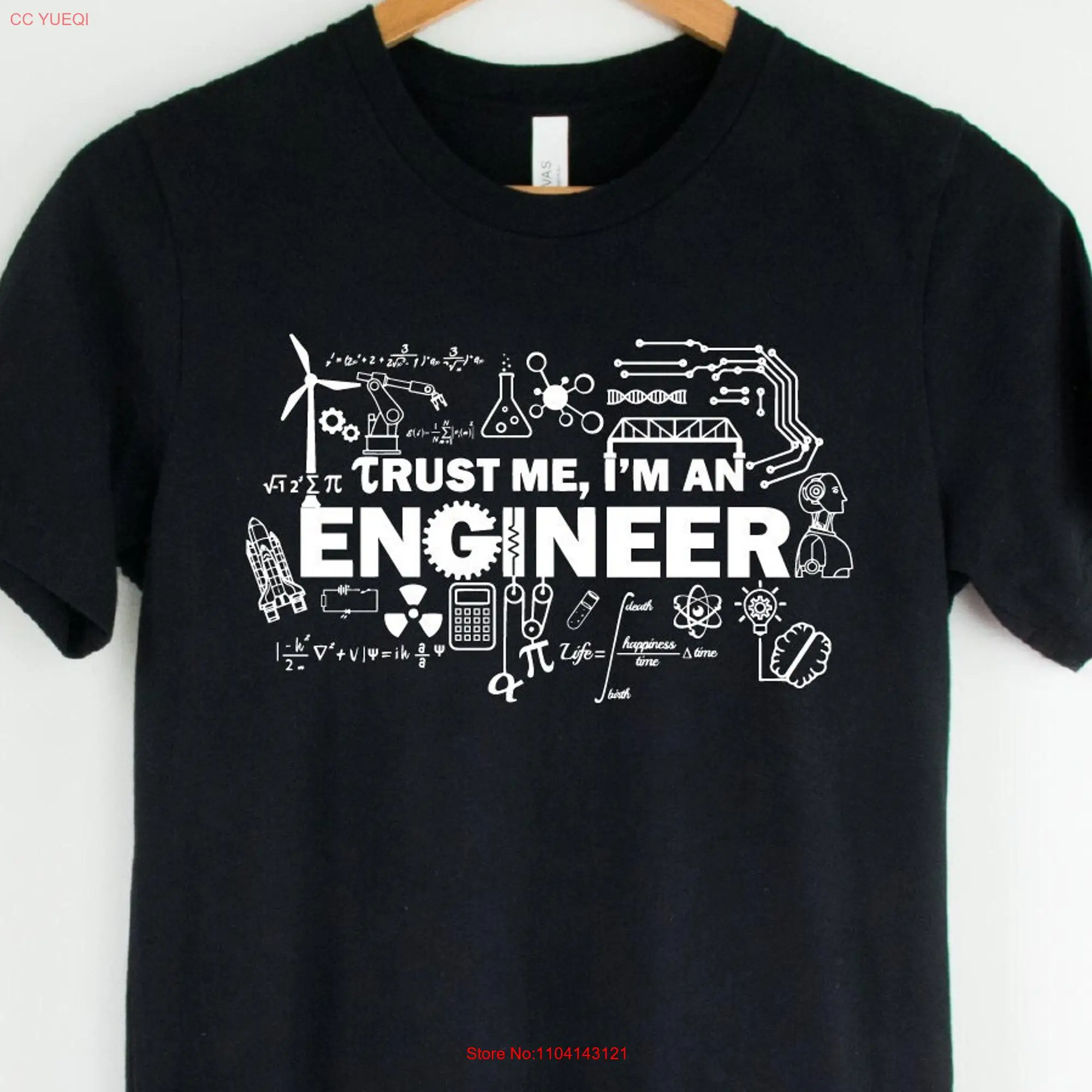 Engineer T Shirt Graduating Engineering s Funny Student Teacher long or short sleeves