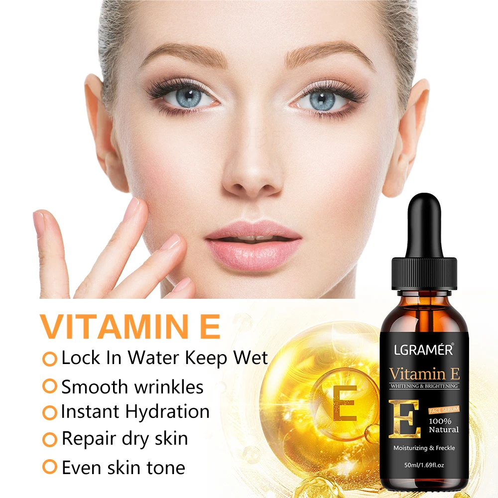 Vitamin E Face Serum Whitening Shrinking Pore Wrinkle Removing Blackspot Lightening Skin Care Essence Skin Care Product