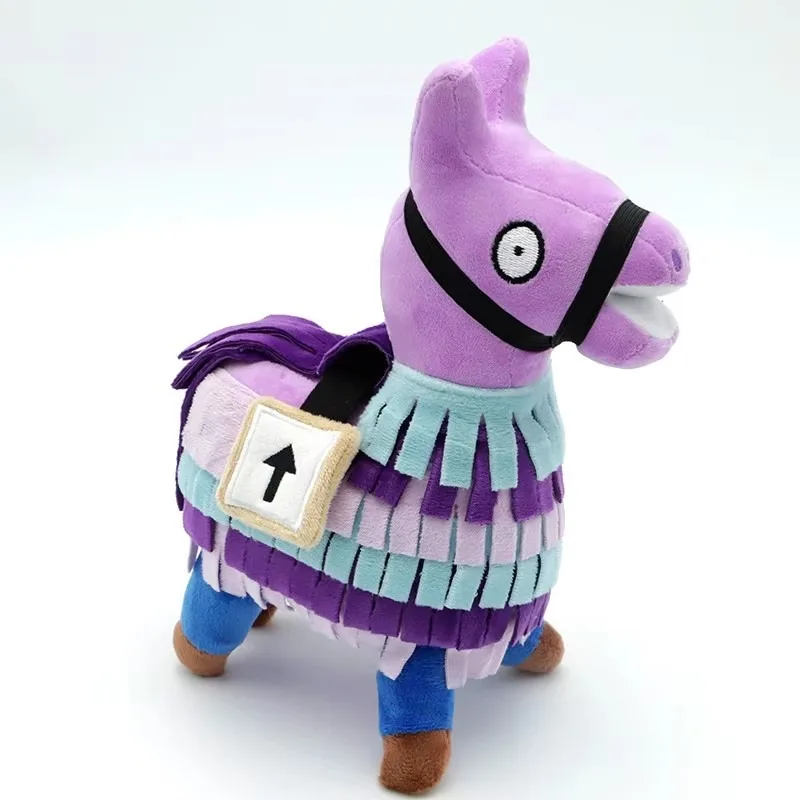 30cm New Cartoon Fortnite Plush Doll Christmas Red Alpaca Treasure Box Game Peripheral Doll Ornaments Children's Gift