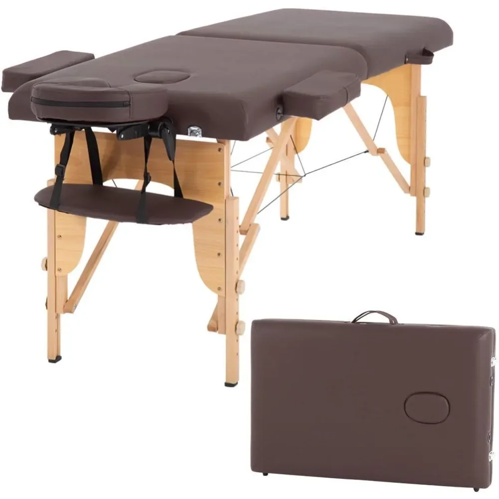 

Massage Table Massage Bed Spa Bed 73 Inch Portable 2 Folding W/Carry Case Table Heigh Adjustable Salon Bed