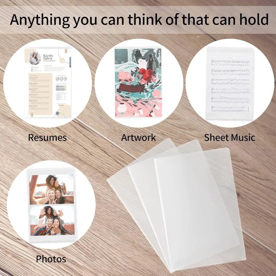 12 verpakkingen Rechts formaat Doorzichtige projectpothoezen 9 x 14,5 LType Plastic mappen Project Poly Documenthoezen Project Jat-hoezen f