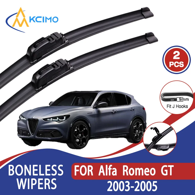 

For Alfa Romeo GT 2003-2005 Car Wiper U-type Soft Rubber Boneless Wiper HD Quiet Durable Automotive Wiper 24"+20"
