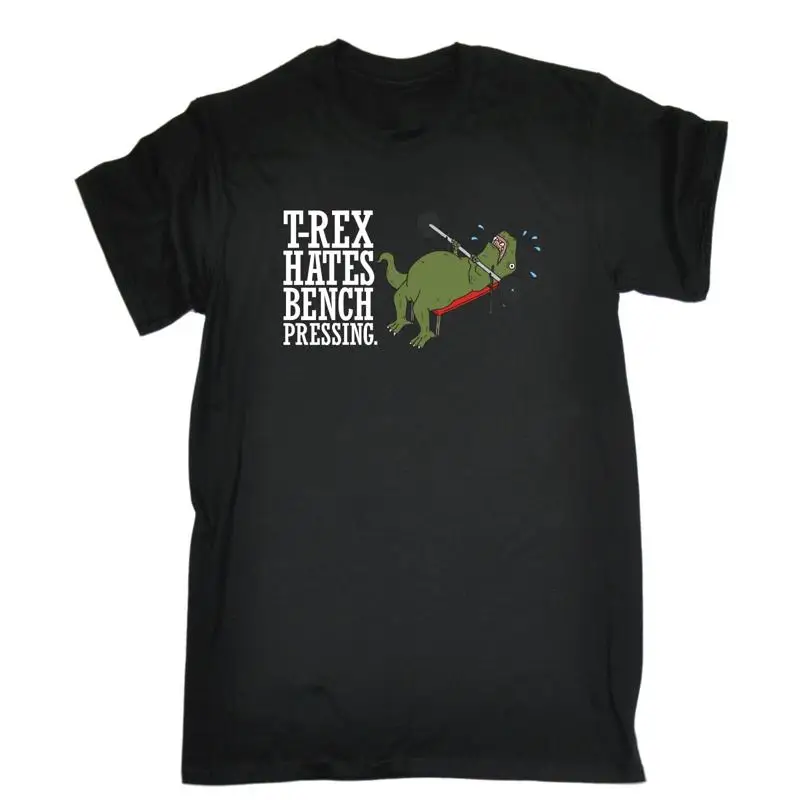 

T Rex Dinosaur Hates Bench Pressing Shirt Jurassic Funny Birthday