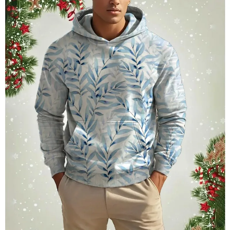 2025 ملابس رياضية جديدة ومبتكرة ثلاثية الأبعاد مطبوعة ملابس رجالية موضة الاتجاه كم طويل بقلنسوة من ألياف البوليستر #3