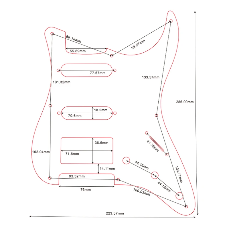 Xinyue Guitar Parts - For US 57\' 8 Mounting Screw Hole Standard St HSS Strat Guitar Pickguard Multiple Colour