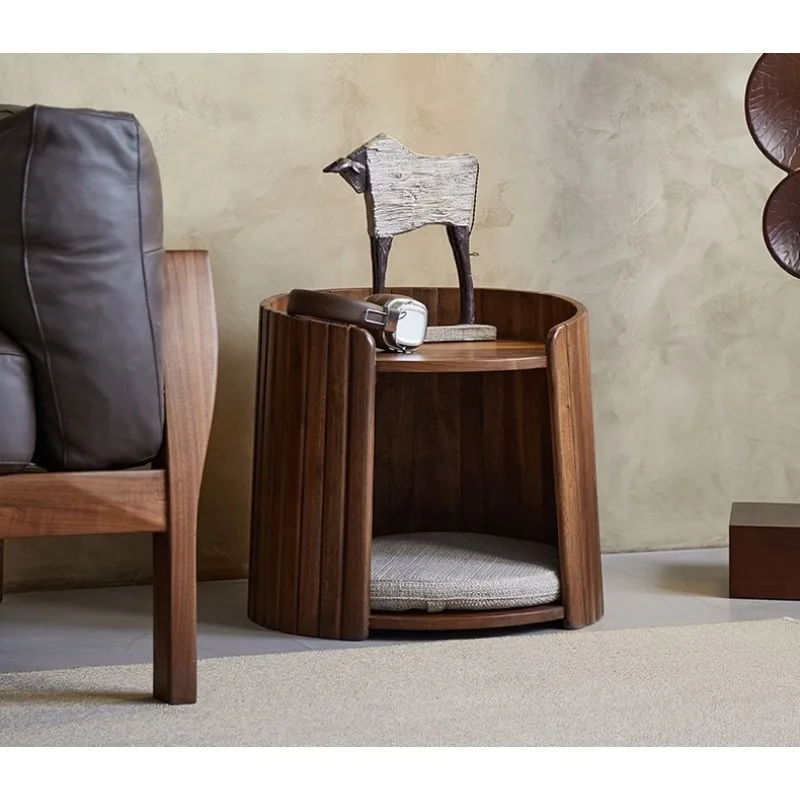 North American black walnut sofa side cabinet, side table, living room corner, pet cat nest cabinet, multi-functional  cabinet