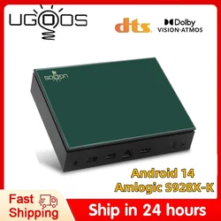 Ugoos SK1 Lite Smart TV Box Android 14 Amlogic S928X-K 4GB 64GB Wifi6 Bluetooth 5.2 1000M Set Top Box Dolby Audio DTS TV Box