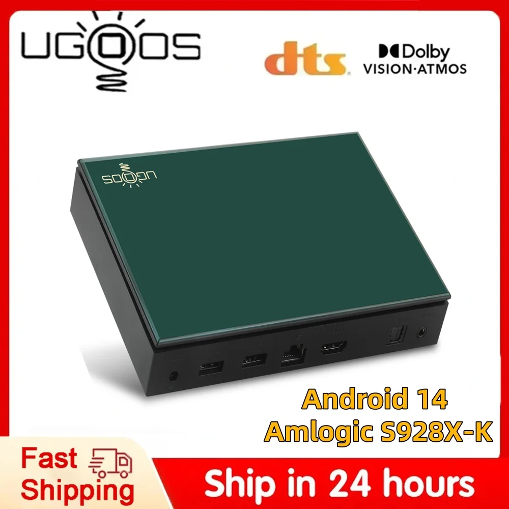 Ugoos SK1 Lite Smart TV Box Android 14 Amlogic S928X-K 4GB 64GB Wifi6 Bluetooth 5.2 1000M Set Top Box Dolby Audio DTS TV Box