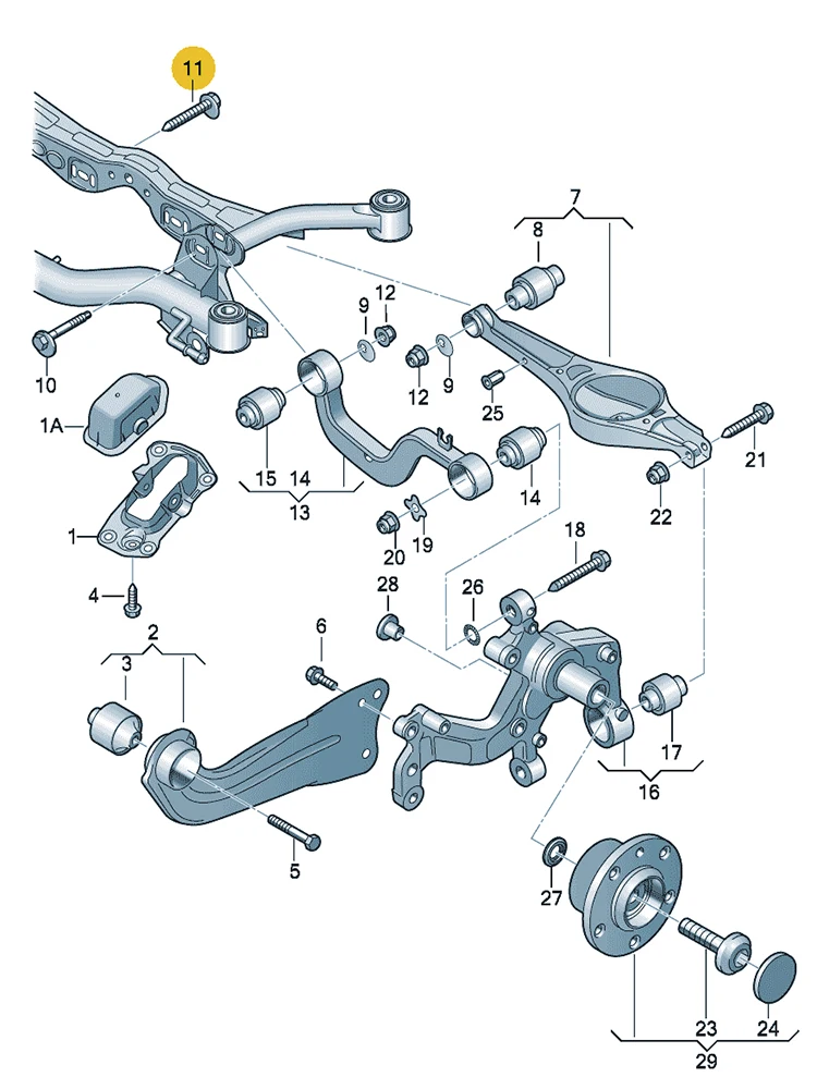 BOICY Control Arm Lower Rear Eccentric Bolt Nut Kit for Tiguan Passat CC Golf A3 Q3 TT WHT001761 WHT000232 1K0501387D N10106403