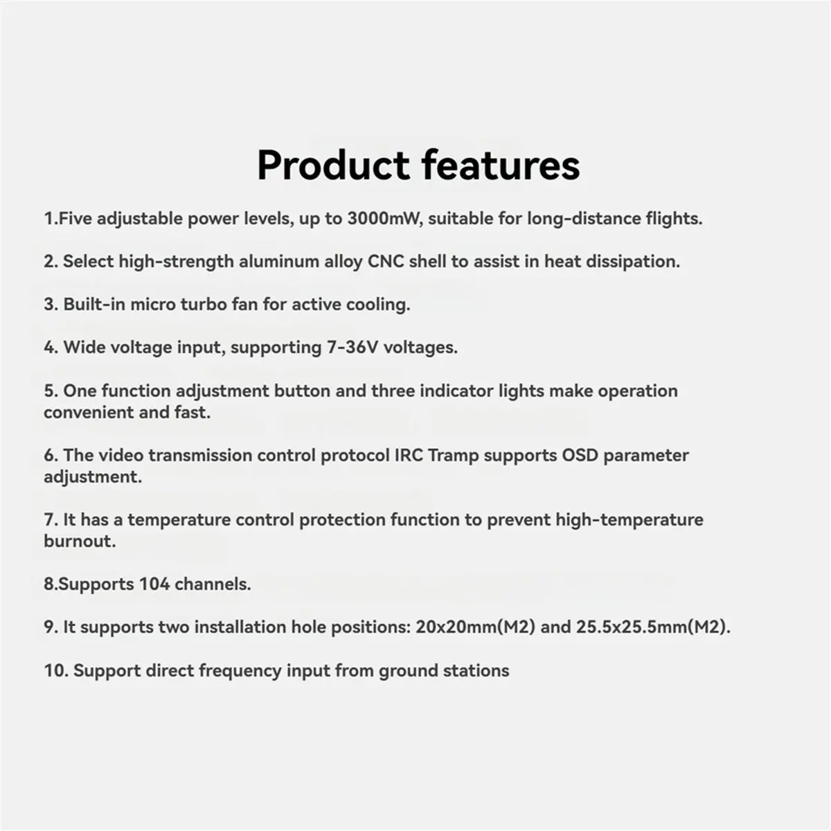 [AC18 Digital]/5.8G 3W 104-CH VTX PRO V2 High-Power Video Transmission Module MMCX Connector for Long Range Flight RC FPV Drone