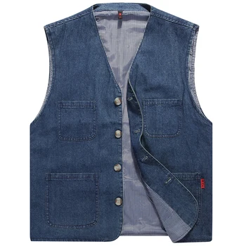 Men's Casual Denim Cotton Utility Vest Button Up Outdoor Pocketed Waistcoat Men Casual Slim Fit Sleeveless Jacket Vests Clothing 5 Men's Casual Denim Cotton Utility Vest Button Up Outdoor Pocketed Waistcoat Men Casual Slim Fit Sleeveless Jacket Vests Clothing 5