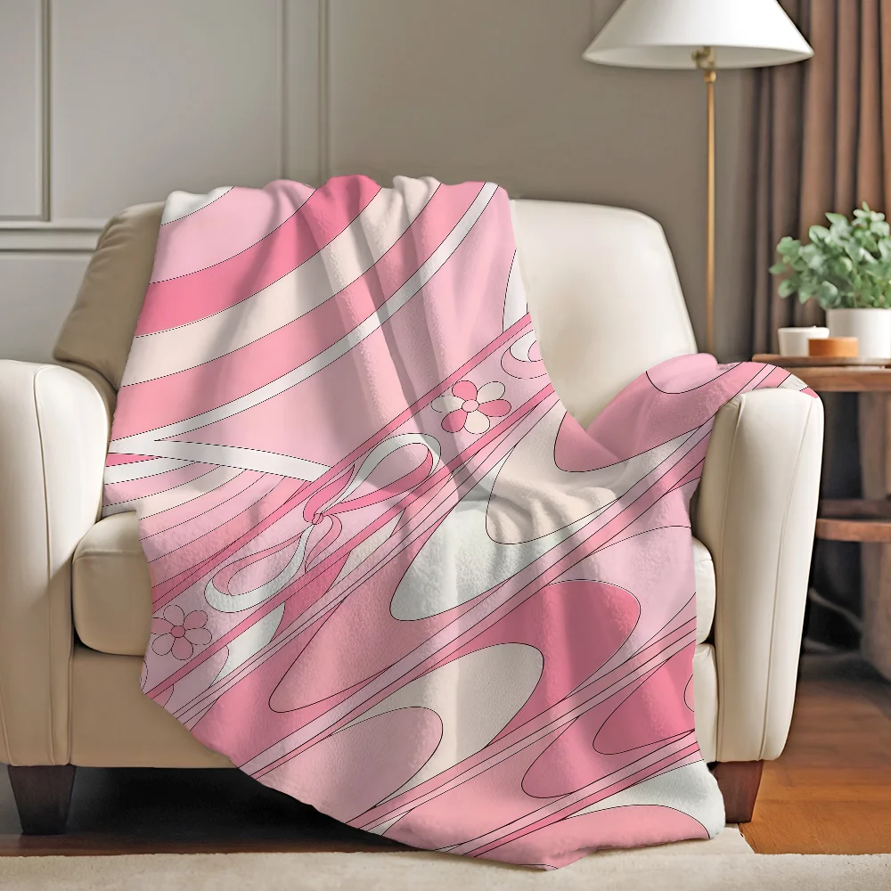 

E-Emilio P-Pucci Logo Fashion Blanket Warm And Soft Suitable For Bedroom Living Room Sofa Bed Office Travel Camping