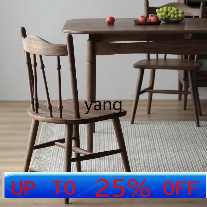 

Lhh Solid Wood Backrest Chair Retro Domestic Restaurant Simple Study Chair