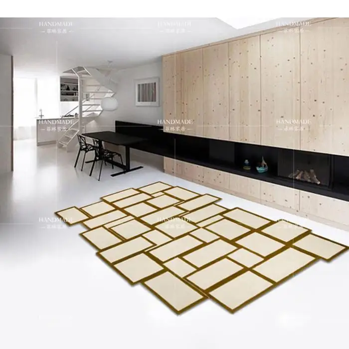 

handmade carpet living room coffee table shaped rug color fashion personality