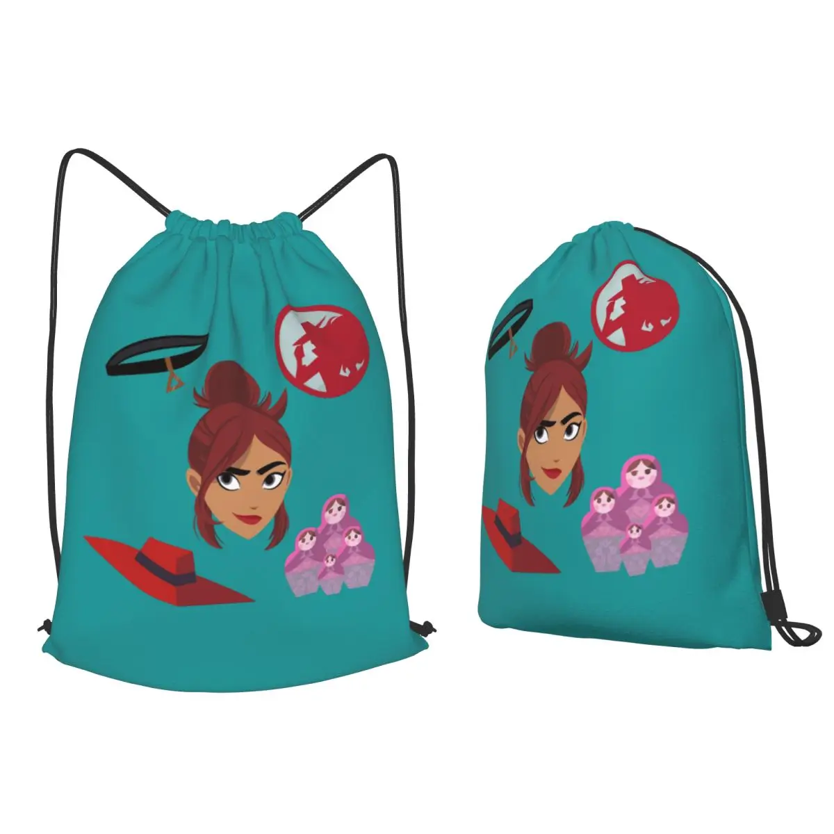 

Red Woman Backpacks Multi-function Drawstring Bags Sports Bag Book Bags for Man Woman Students