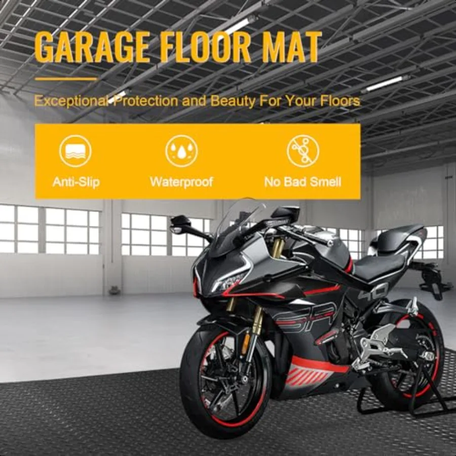 4x6 FT Garage Floor Mat 2.8mm Thickened Flooring Roll Diamond Plate PVC Rubber Trailer Mat NonSlip Floor Mat for Garage Warehou