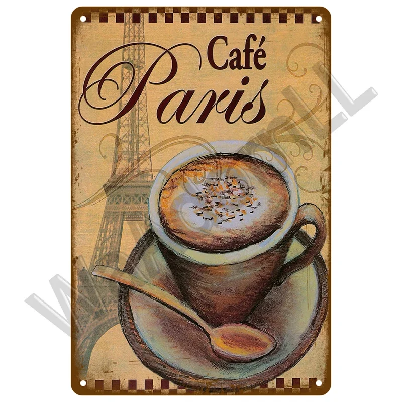 

Vintage Tin Sign Plaque Metal Plate Wall Art Posters Metal Sign Retro Decor Coffee For Kitchen Bar Cafe Room Retro Iron Painting