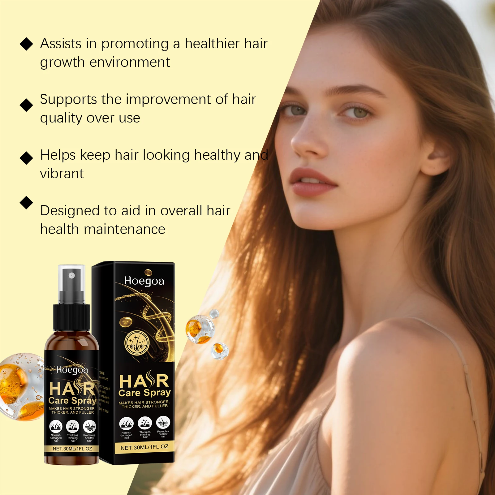 Organic Herbal Hair Density Essence Spray Strengthen Hair Root Reduce Breakage Scalp Massage Smoothing Hair Care Scalp Serum