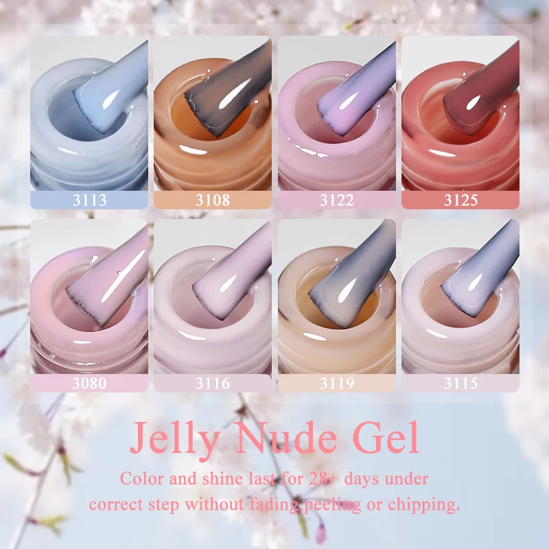 Arte Clavo 15 ml 44 Kleuren Jelly Naakt Gel Nagellak Semi Transparant Zomer Licht Roze Perzik Doorschijnend UV Nagels Art DIY Gel