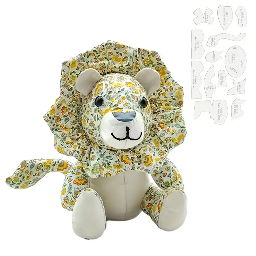 Durable Quilt Measuring Tool Lion Stuffed Sewing Patterns Set with Quilting Ruler Template Diy Craft for Beginners for Fabric