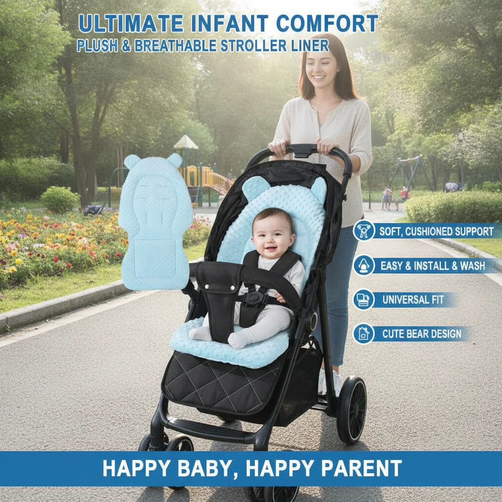

Universal Cotton Pad for Baby Stroller Umbrella Car Chair - Thickened Cushion for All Season Use Autumn Winter Baby Essentials