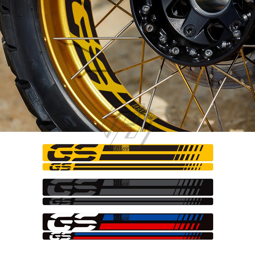 Untuk BMW R1200GS R1250GS Adventure 2006-2022 40 Tahun Stiker Pelek Stiker Reflektif Roda Sepeda Motor