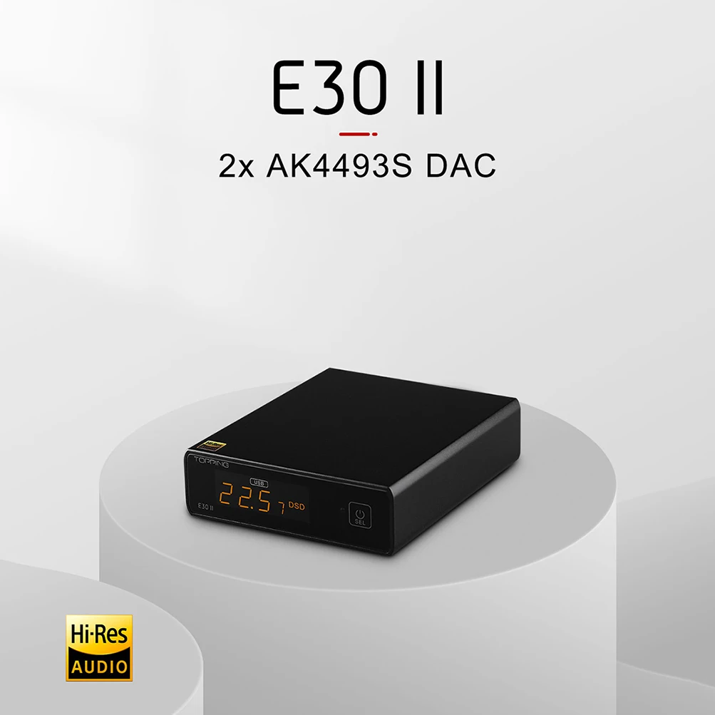 TOPPING E30 II 듀얼 AK4493S 디코더, DAC XU208, 32 비트/768k DSD512 터치 조작, 원격 제어, 고해상도 디코더