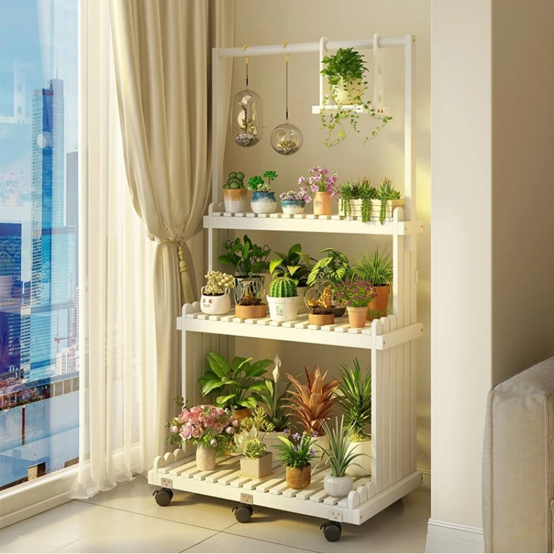 balcony living room plant stand floor-to-ceiling movable multi-layer Shelf for flowers garden balkon möbel Outdoor furniture