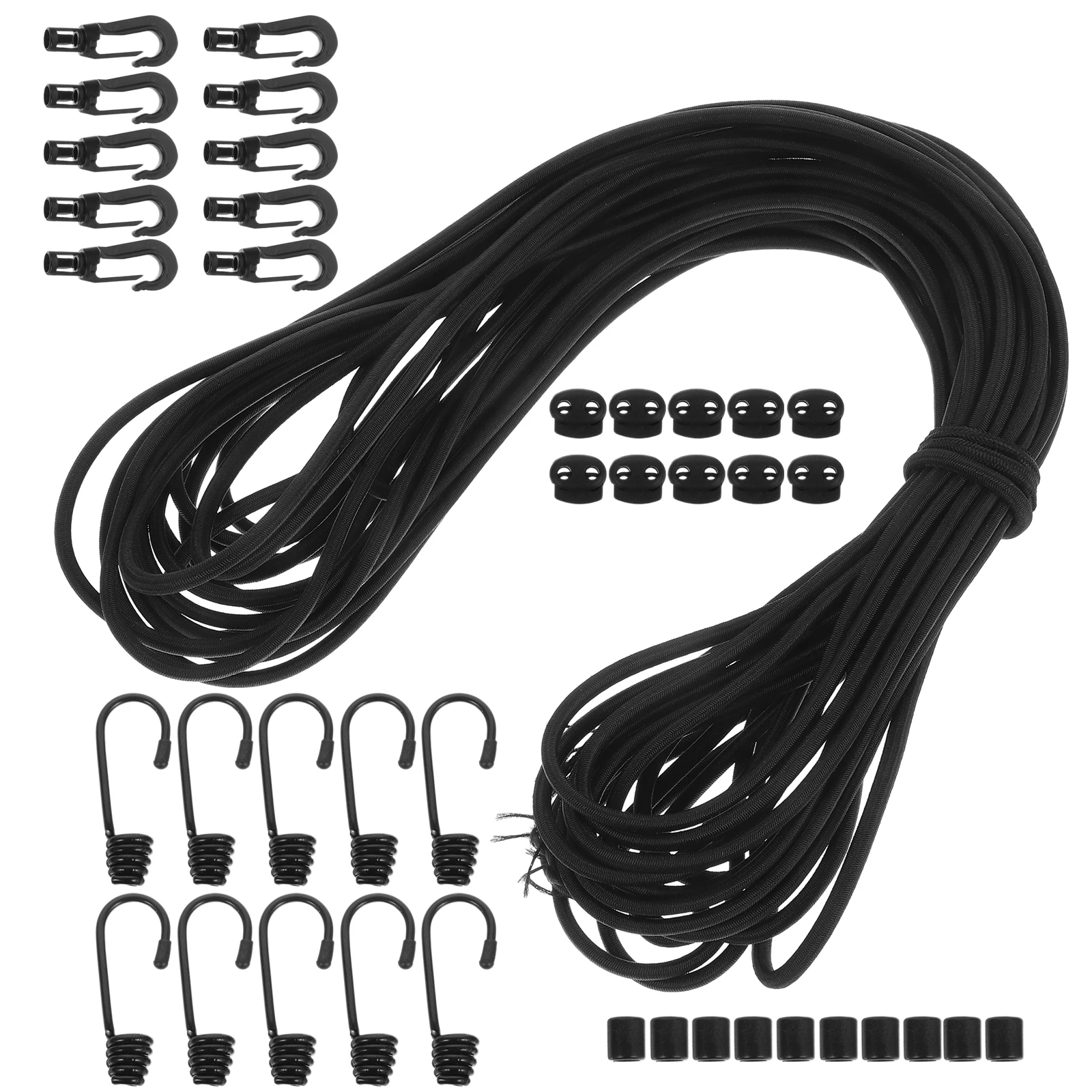 

3 s Elastic Shock Cord Hooks Set Durable PP Rubber Strong Support Firm Fixing Outdoor Camping Kayak Bike Tie Down Strap