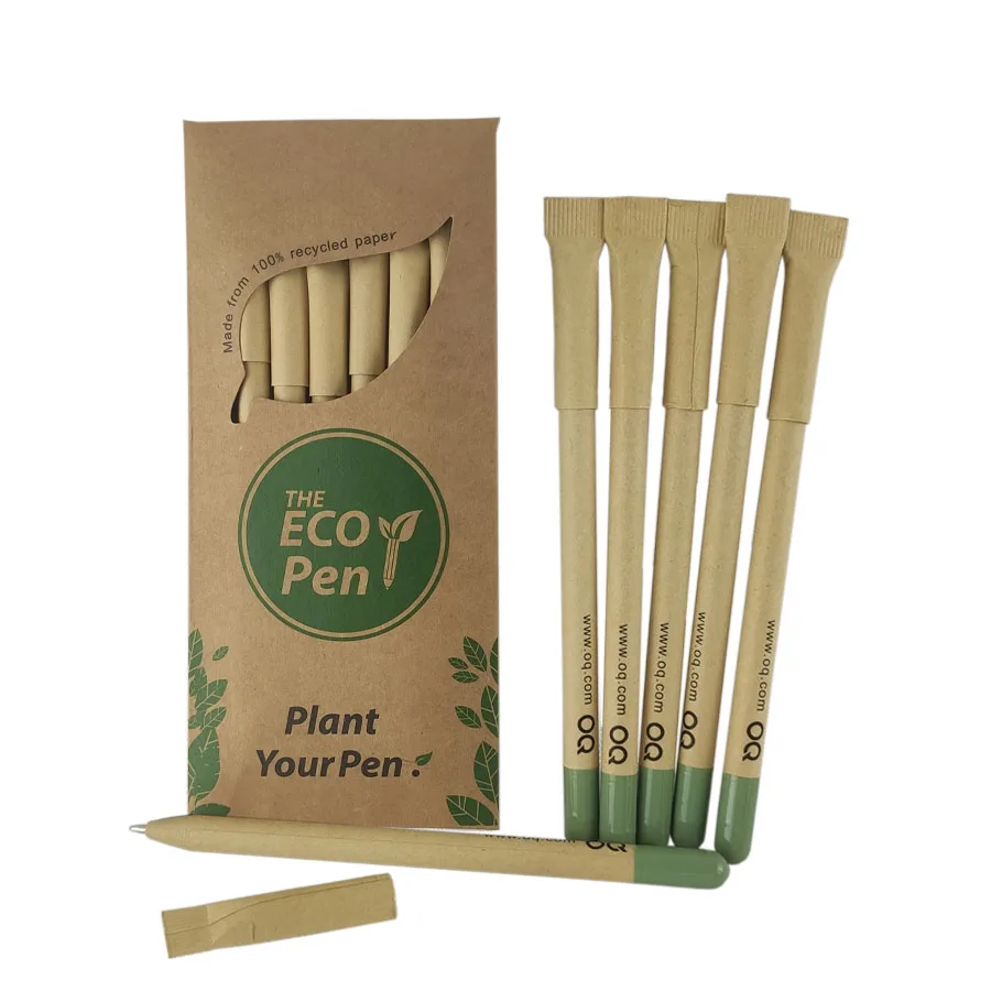 12pcs(2pack of 6)/24pc recycled kraft paper plantable pen with herb,flower.vegetable  for christmas gifts.eco friendly paper pen