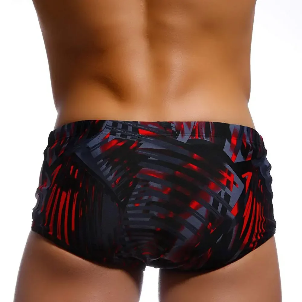 Männer Bademode Brasilianische Traditionellen Cut Badeanzüge Schwimmen Bikini Surf Boxer Briefs Board Shorts Badehose Schwarz und Rot Sunga