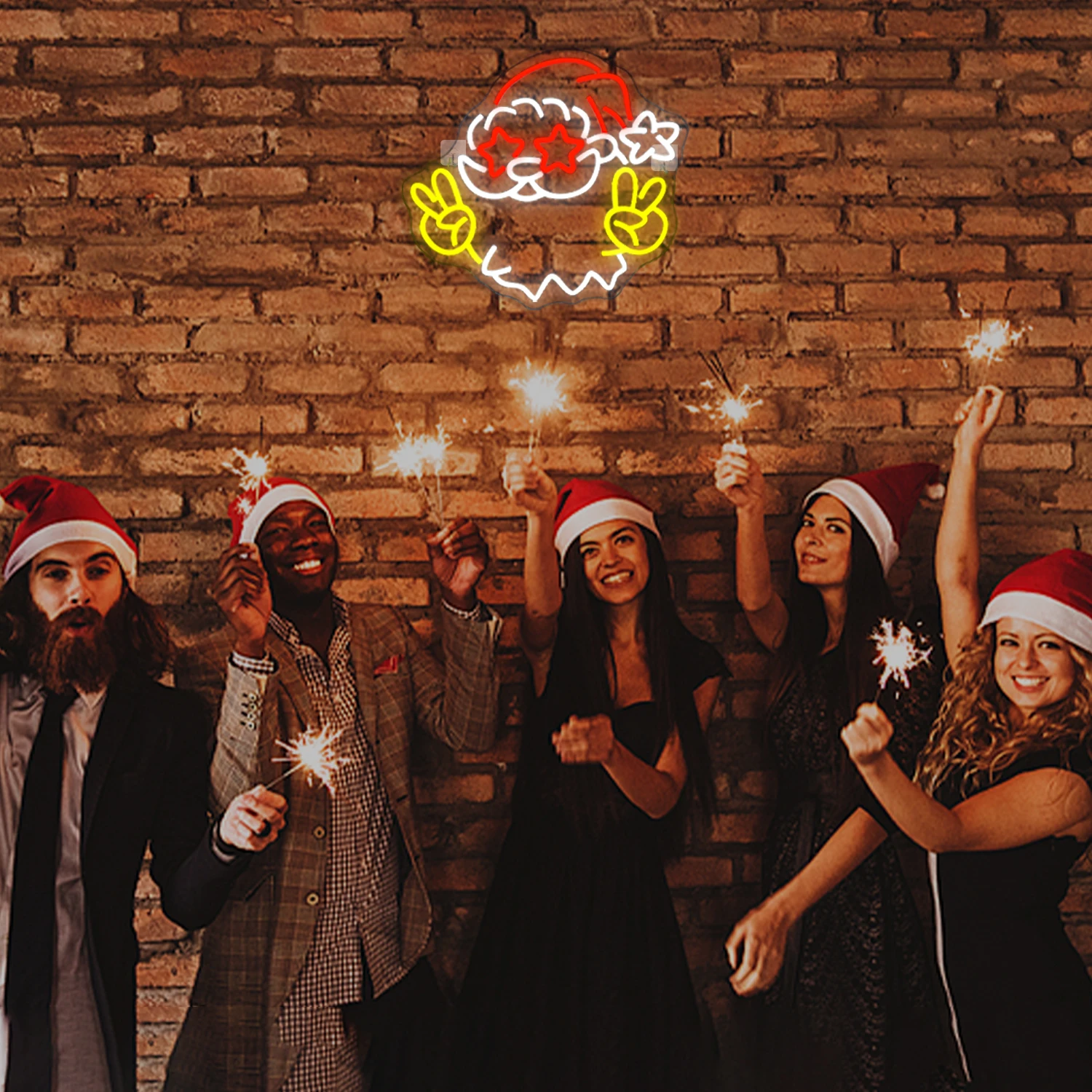 Christmas Santa Claus Neon Sign Acrylic Dimmable Neon Light Up Signs For Wall Decor Party Shop Home Decor Neon 5V USB Powered