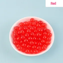 Acrylic Piercing Transparent Red Round Beads DIY Beaded Handmade Material Nail Ornaments Resin Accessories
