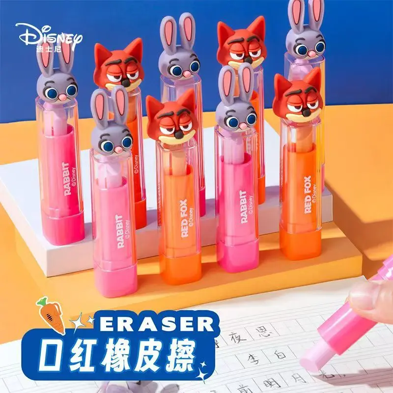 

Disney Zootopia Eraser Judy Nick Cartoon Cute Creative Rotate Lipstick Style Pencil Eraser Children Student Stationery Prizes
