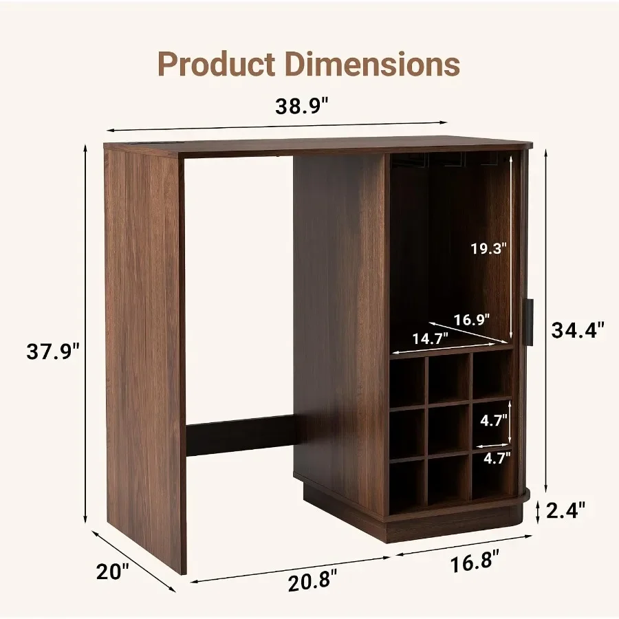 Coffee Bar Cabinet with Mini Fridge Space